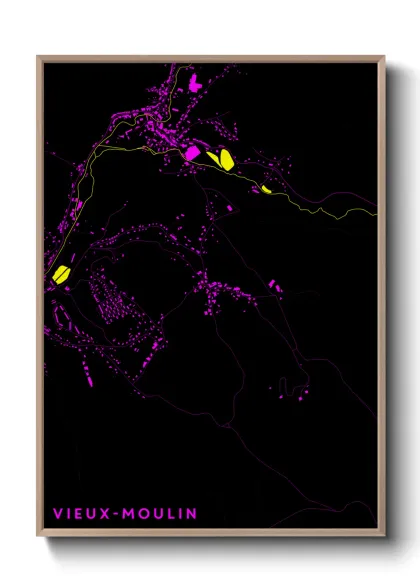 Une affiche de carte sur Vieux-Moulin