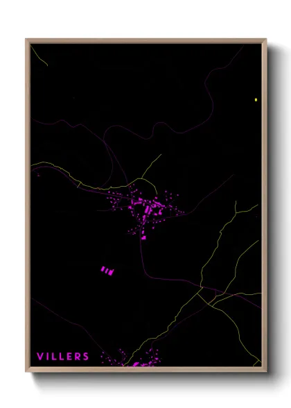 Une affiche de carte sur Villers