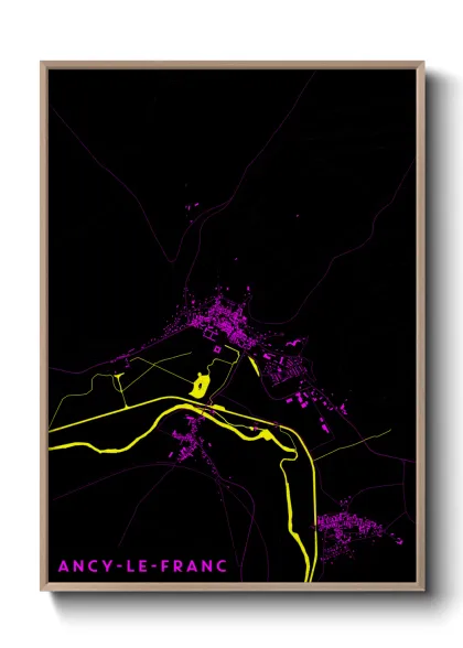 Une affiche de carte sur Ancy-le-Franc