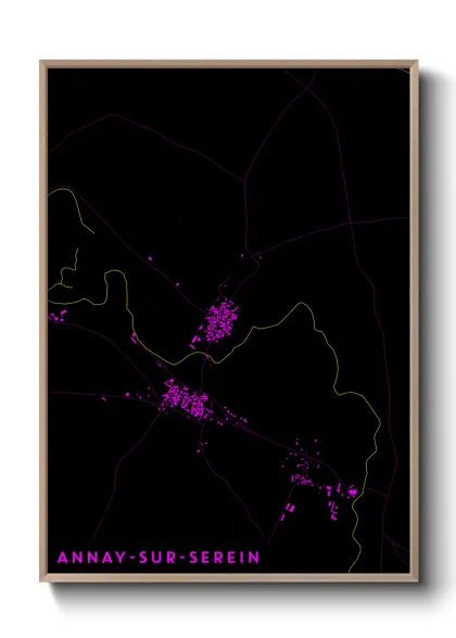 Une affiche de carte sur Annay-sur-Serein