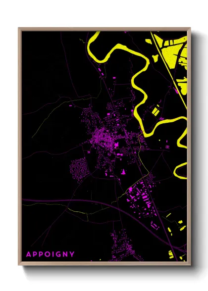 Une affiche de carte sur Appoigny