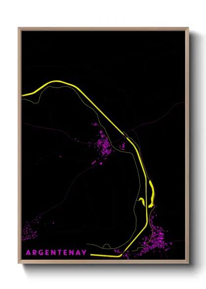 Une affiche de carte sur Argentenay