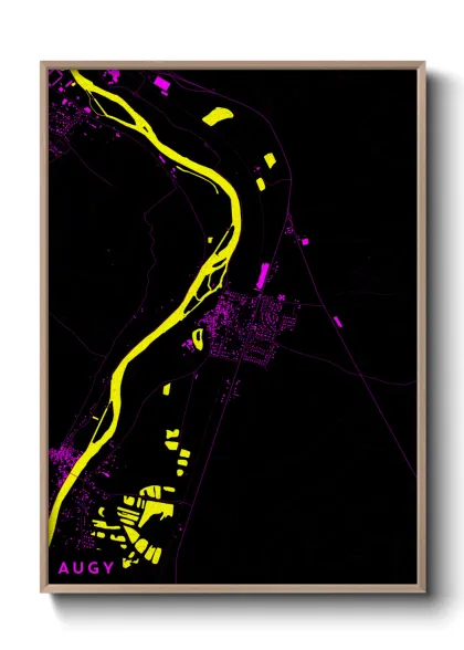 Une affiche de carte sur Augy