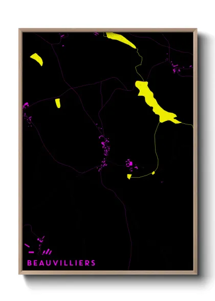 Une affiche de carte sur Beauvilliers