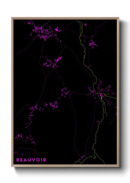 Une affiche de carte sur Beauvoir