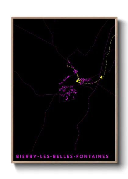 Une affiche de carte sur Bierry-les-Belles-Fontaines