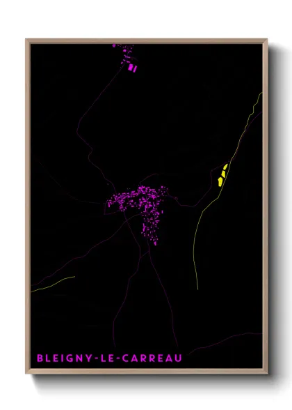 Une affiche de carte sur Bleigny-le-Carreau