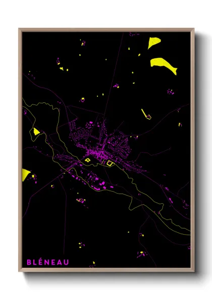 Une affiche de carte sur Bléneau