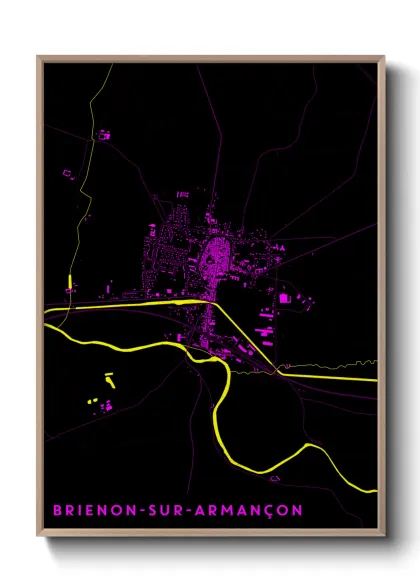 Une affiche de carte sur Brienon-sur-Armançon