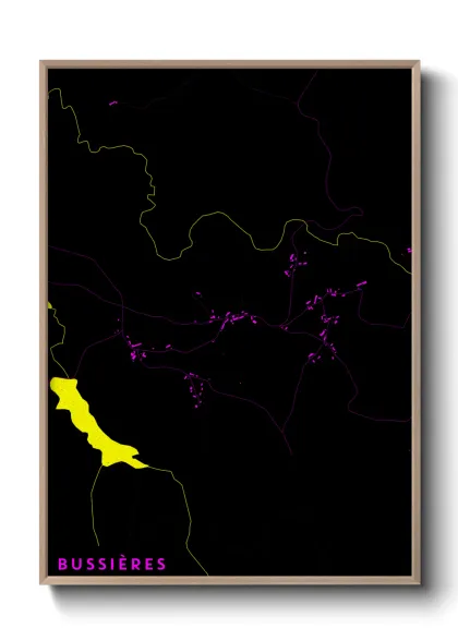 Une affiche de carte sur Bussières