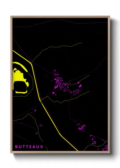 Une affiche de carte sur Butteaux