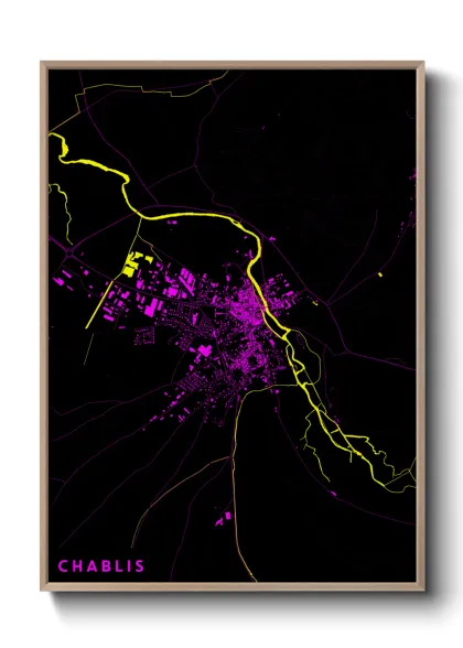 Une affiche de carte sur Chablis