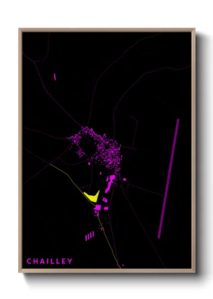 Une affiche de carte sur Chailley