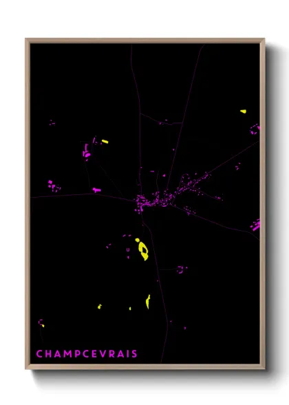 Une affiche de carte sur Champcevrais