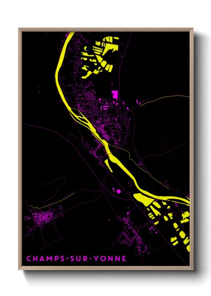Une affiche de carte sur Champs-sur-Yonne
