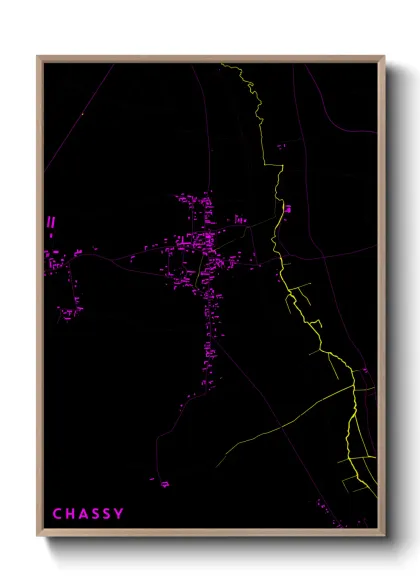 Une affiche de carte sur Chassy