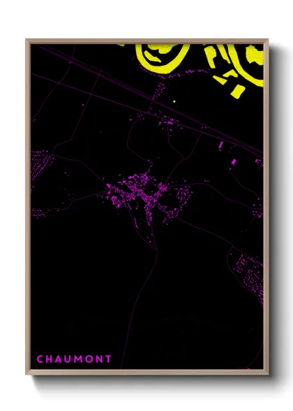 Une affiche de carte sur Chaumont