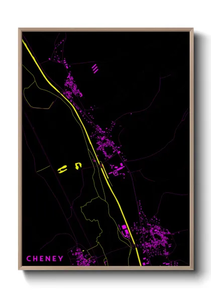 Une affiche de carte sur Cheney