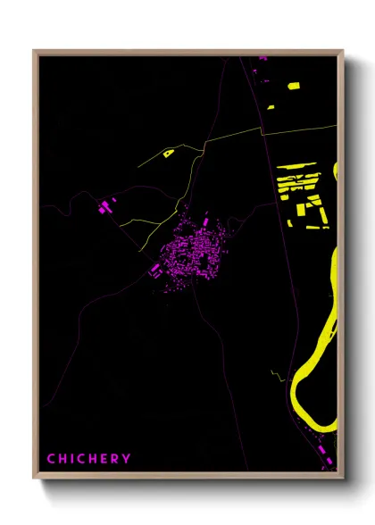 Une affiche de carte sur Chichery