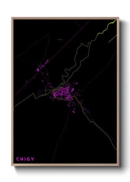 Une affiche de carte sur Chigy