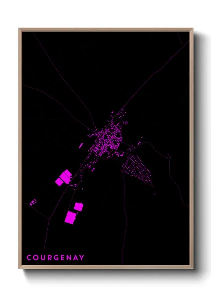 Une affiche de carte sur Courgenay