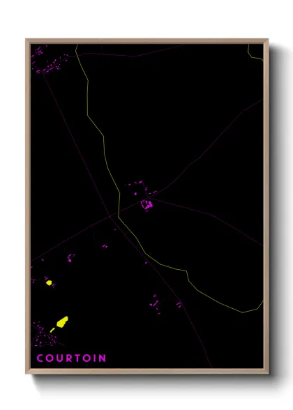 Une affiche de carte sur Courtoin