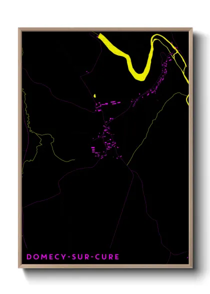 Une affiche de carte sur Domecy-sur-Cure