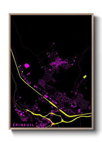 Une affiche de carte sur Épineuil