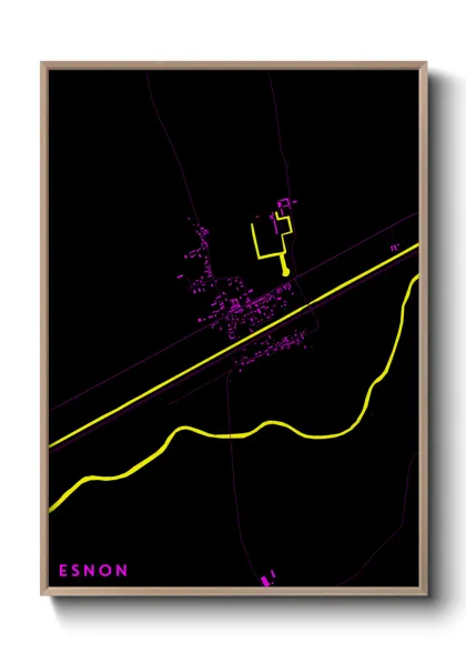 Une affiche de carte sur Esnon