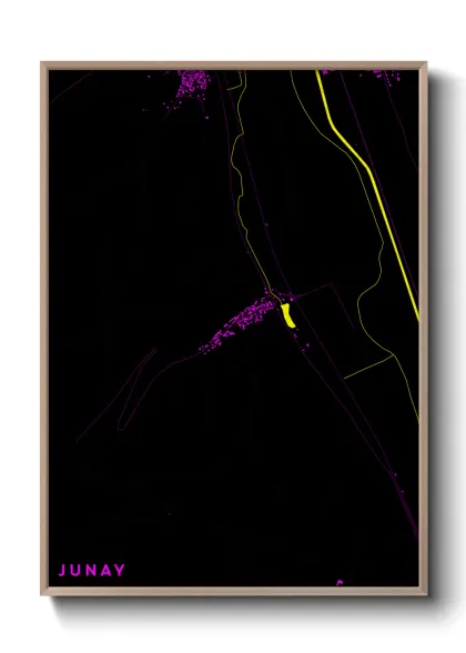 Une affiche de carte sur Junay
