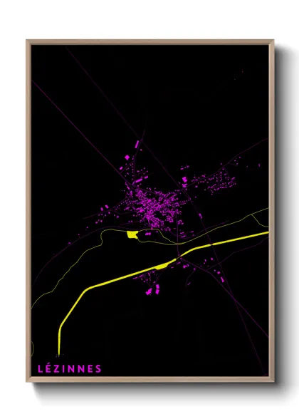 Une affiche de carte sur Lézinnes