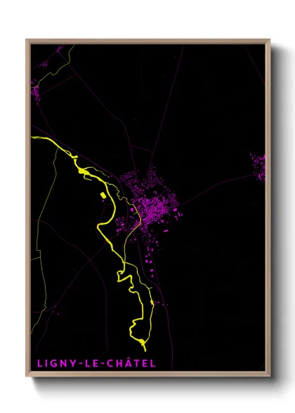 Une affiche de carte sur Ligny-le-Châtel