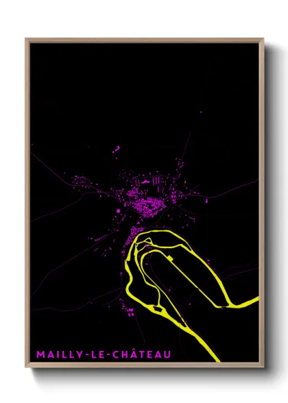 Une affiche de carte sur Mailly-le-Château