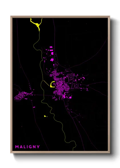 Une affiche de carte sur Maligny