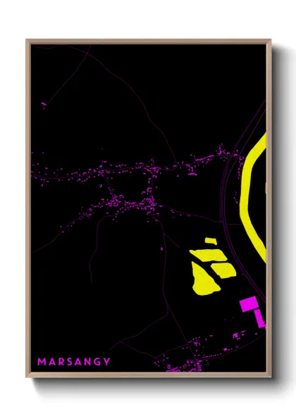 Une affiche de carte sur Marsangy