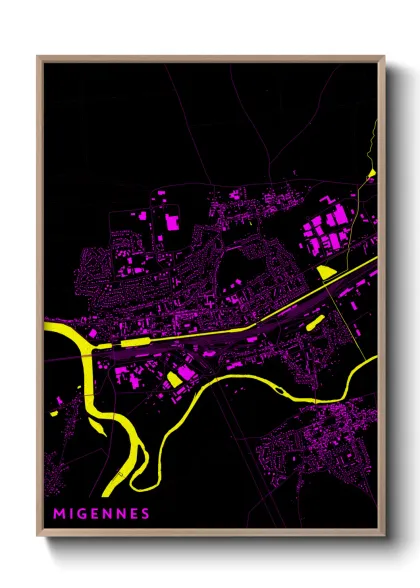 Une affiche de carte sur Migennes