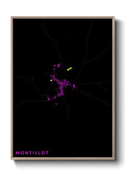 Une affiche de carte sur Montillot