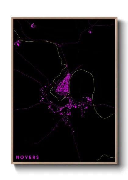 Une affiche de carte sur Noyers