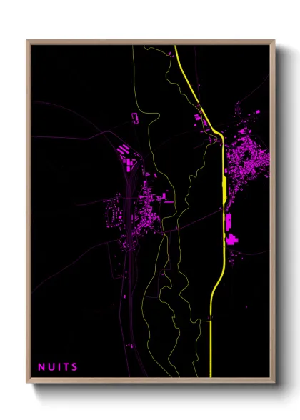 Une affiche de carte sur Nuits