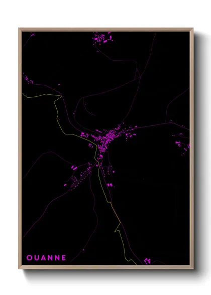 Une affiche de carte sur Ouanne