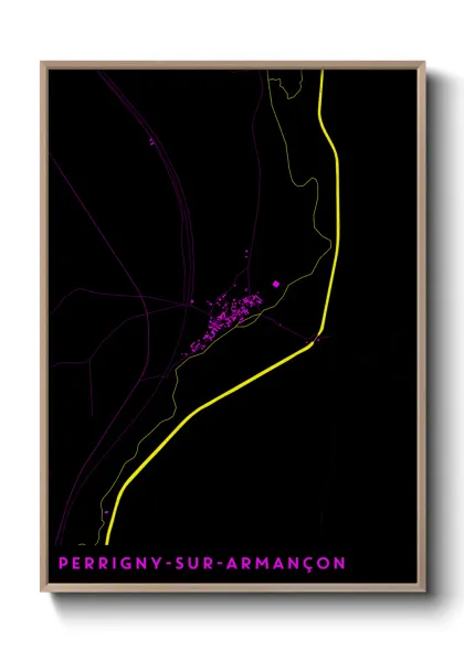 Une affiche de carte sur Perrigny-sur-Armançon