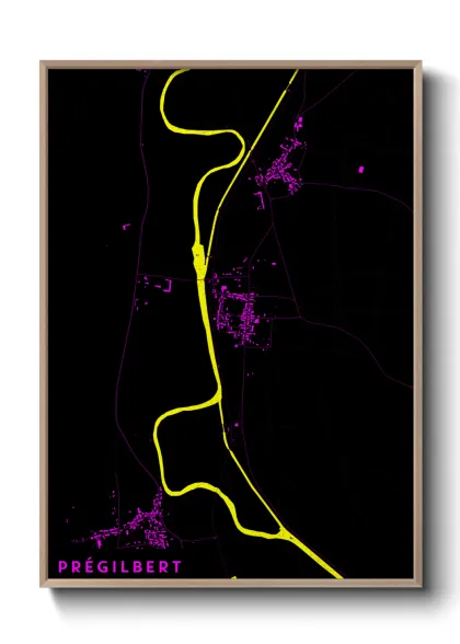 Une affiche de carte sur Prégilbert
