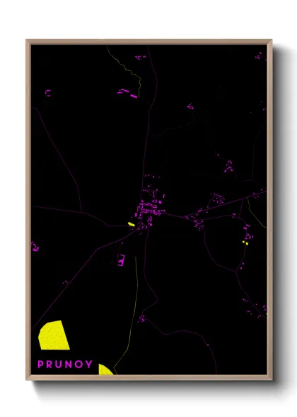 Une affiche de carte sur Prunoy