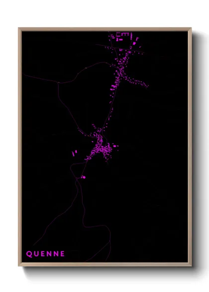 Une affiche de carte sur Quenne