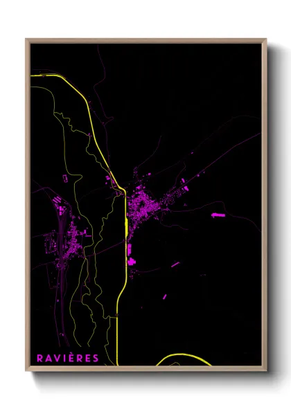 Une affiche de carte sur Ravières