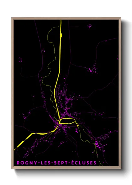 Une affiche de carte sur Rogny-les-Sept-Écluses