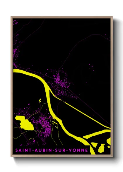 Une affiche de carte sur Saint-Aubin-sur-Yonne