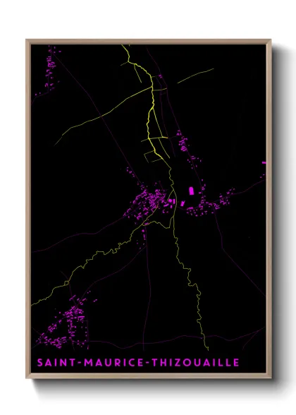 Une affiche de carte sur Saint-Maurice-Thizouaille