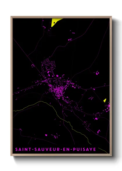 Une affiche de carte sur Saint-Sauveur-en-Puisaye