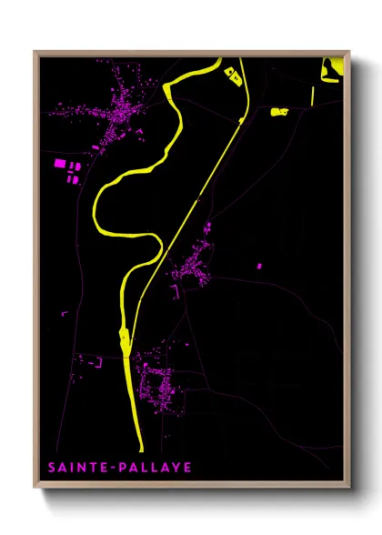 Une affiche de carte sur Sainte-Pallaye
